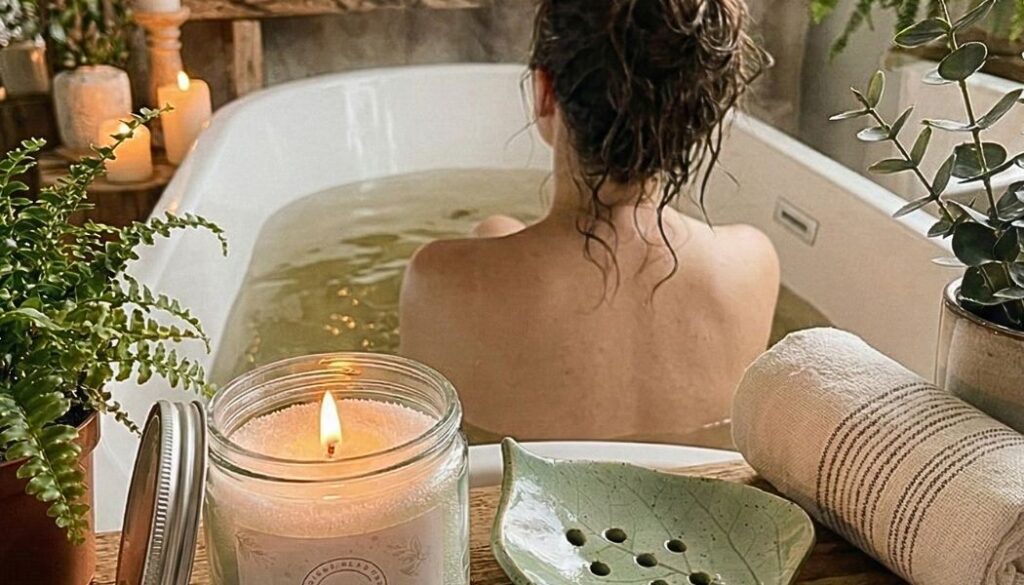 kobieta w domowym spa